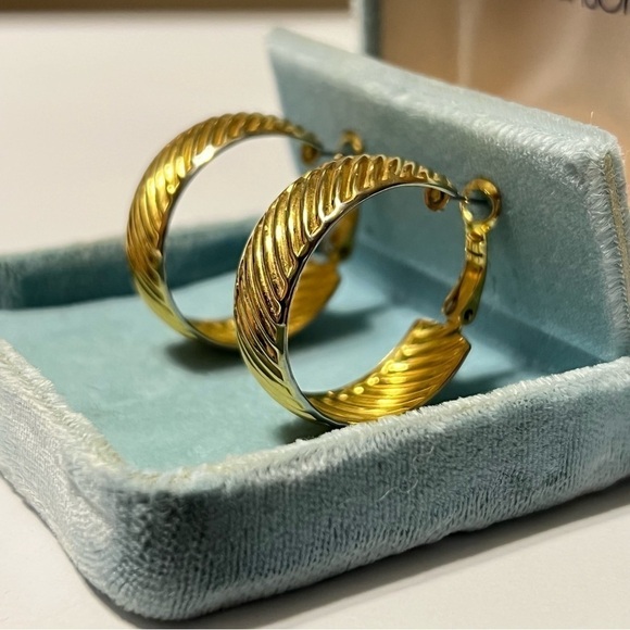 JBK Gold Color Hoop Earrings - Picture 3 of 5